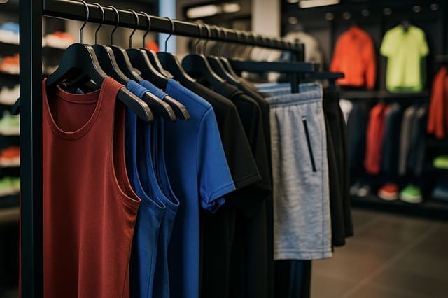 Sportbekleidung im Geschäft zur Marktbeobachtung